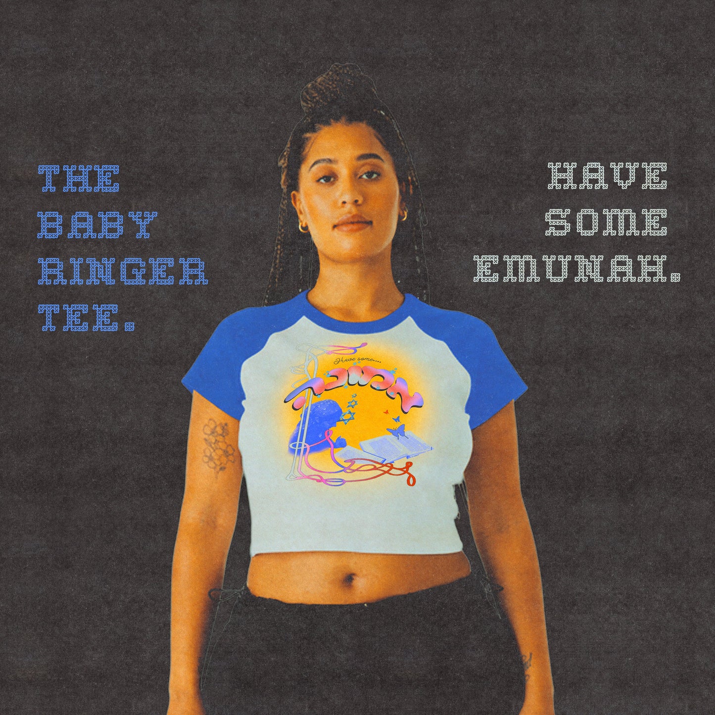 "HAVE SOME EMUNAH" Vintage Cropped Ringer