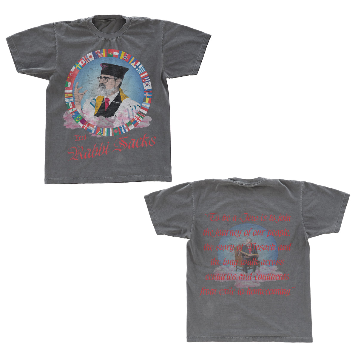 "RABBI SACKS" Double Sided Vintage Tee