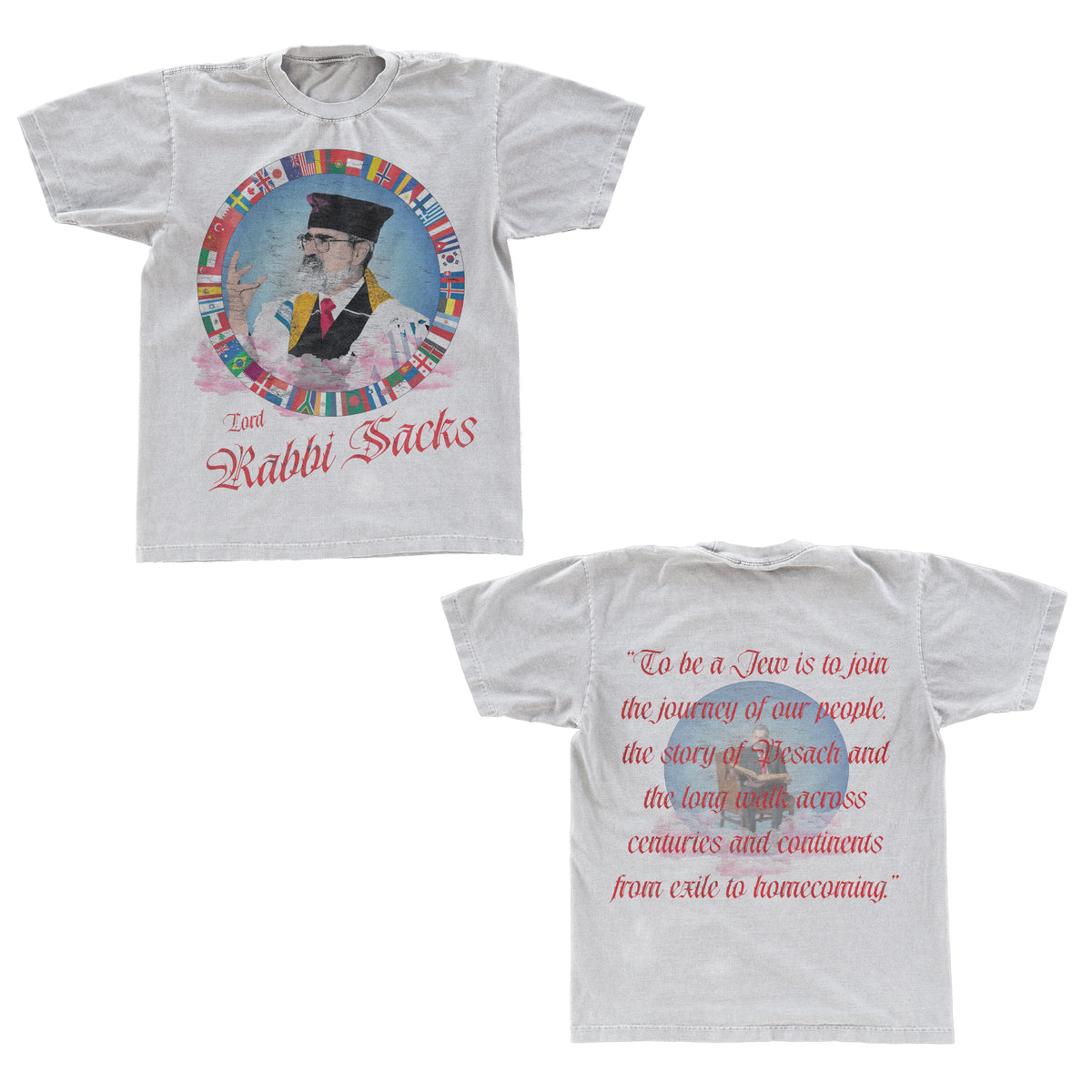 "RABBI SACKS" Double Sided Vintage Tee